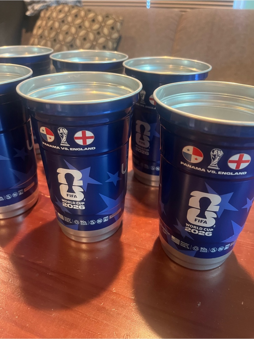 FIFA Panama v England World Cup 2026 Reusable Cups - Set of 6- new never used